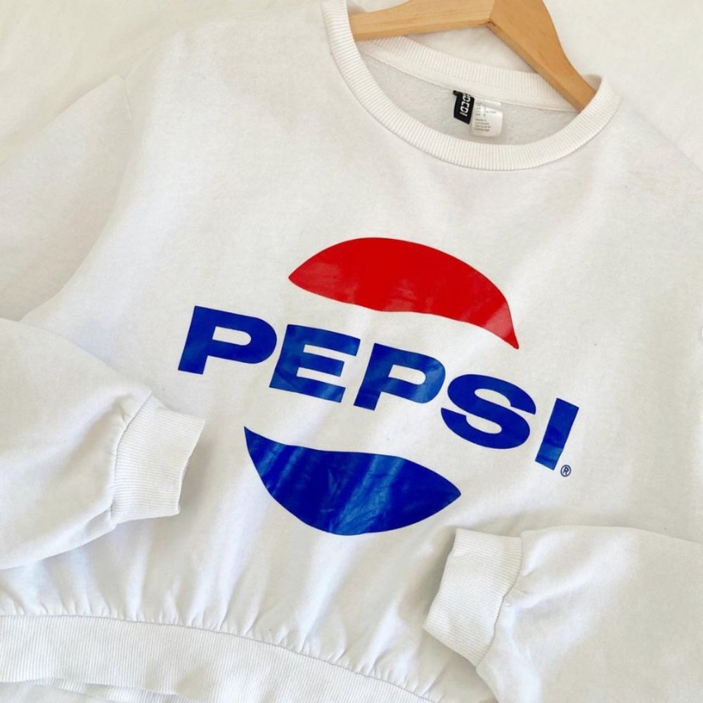 H&M Pepsi Logo Cropped Sweater